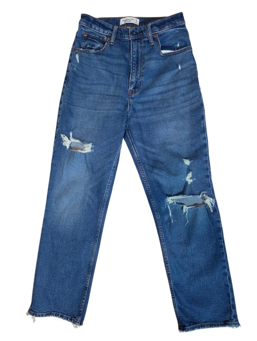 Abercrombie & Fitch Curve Love "The Ankle Straight" Ultra High Rise